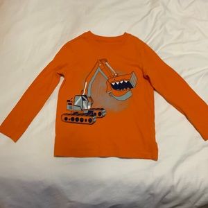 Carters Orange Long Sleeve Construction Shirt